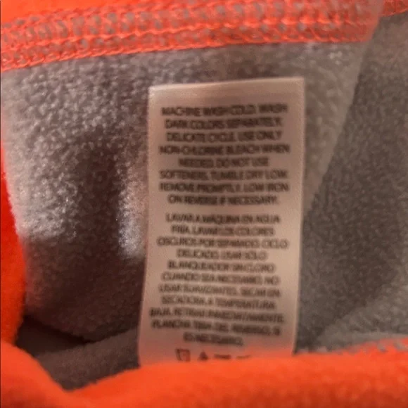 Danskin Now Vibrant Orange Hoodie with Gray Trim Large. 12/14 some wear - Picture 14 of 14